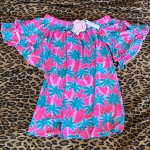 NWT Simply southern pink palm tree shirt